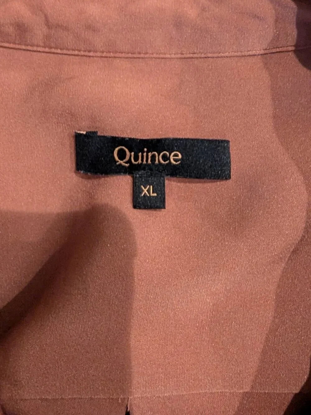 Quince Washable Stretch Silk Long Sleeve Button Down Blouse - Rose Size XL - Picture 7 of 10